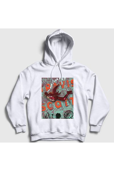 Presmono Φούτερ Travis Scott Unisex με λευκή κουκούλα - Fly Astroworld 42481tt