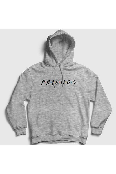 Presmono Φούτερ Friends Unisex με γκρι κουκούλα - 189697 ττ
