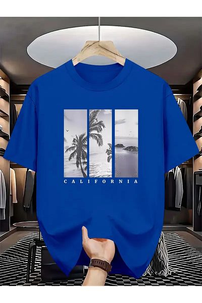 Karatopak Tricou unisex oversize cu decolteu rotund cu imprimeu ilustrat California