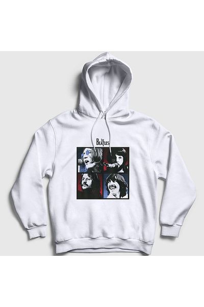 Presmono Φούτερ The Beatles Unisex με λευκή κουκούλα - 114350 ττ