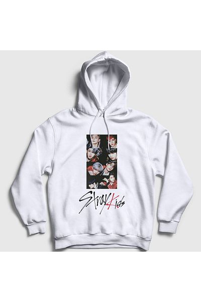 Presmono Φούτερ Stray Kids Unisex με λευκή κουκούλα - 122983 ττ