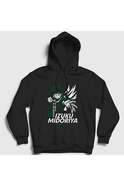 Presmono Unisex Μαύρο φούτερ με κουκούλα Anime - Boku No Hero Academia 128740 ττ