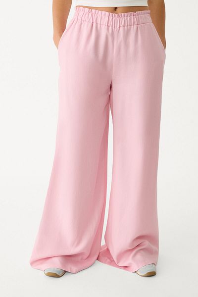 Stradivarius Flowing linen blend palazzo trousers