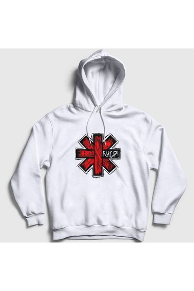 Presmono Φούτερ Rhcp Red Hot Chili Peppers Unisex με λευκή κουκούλα - 108363 ττ