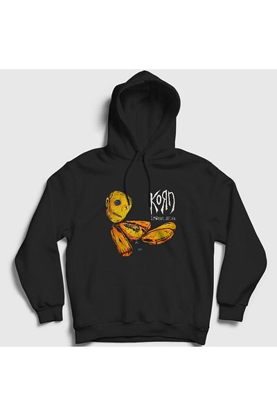 Presmono Унисекс суитшърт с качулка Korn, черен - 92112tt