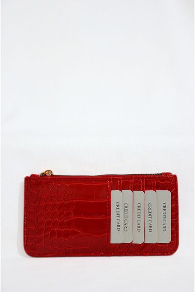 Mazel Design Women's Faux Leather Croco Card Holder