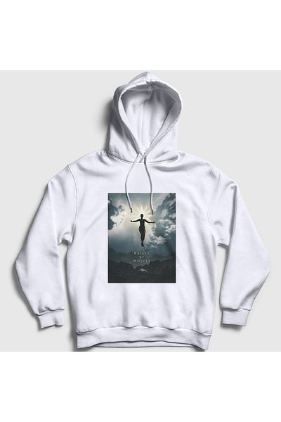 Presmono Λευκό φούτερ Unisex Raised By Wolves με κουκούλα - 424790 ττ