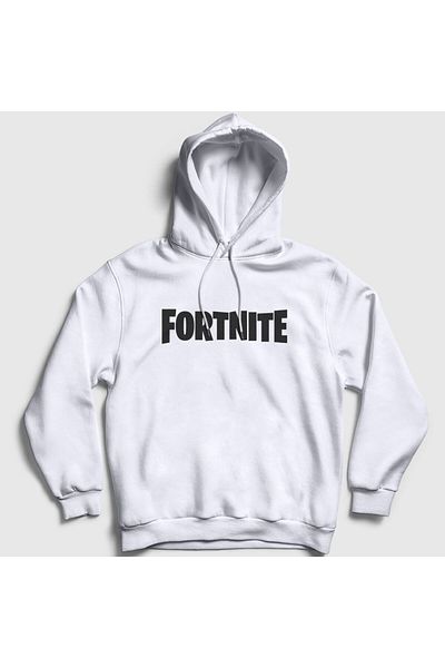 Presmono Φούτερ με λογότυπο Fortnite Unisex Λευκή κουκούλα - 28081tt