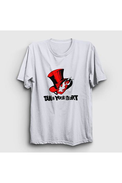 Presmono Tricou alb unisex Persona 5 - Take Your Heart 424543 tt