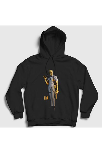 Presmono Унисекс суитшърт с качулка Fortnite черен - златен Midas 27812tt