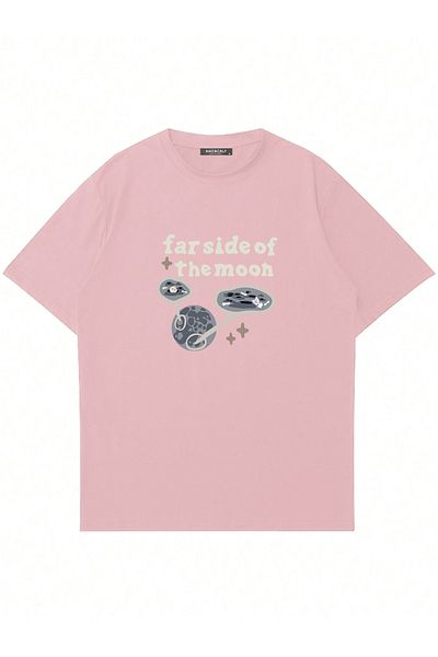 Mad&Calf Μπλουζάκι Unisex Farside Of The Moon με στάμπα με λαιμόκοψη