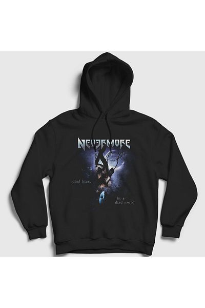 Presmono Унисекс суитшърт с качулка Dead Nevermore, черен - 167797tt