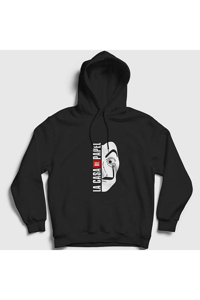 Presmono Φούτερ La Casa De Papel Unisex Μαύρη κουκούλα V2 - 197671 ττ