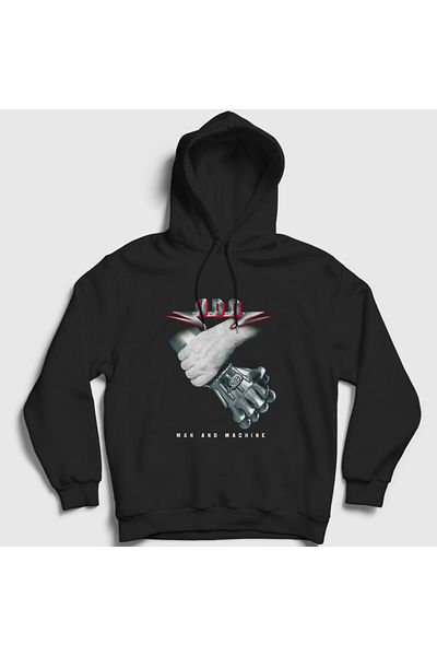 Presmono Μαύρο U D O Man And Machine Hooded Unisex φούτερ - 426220 ττ
