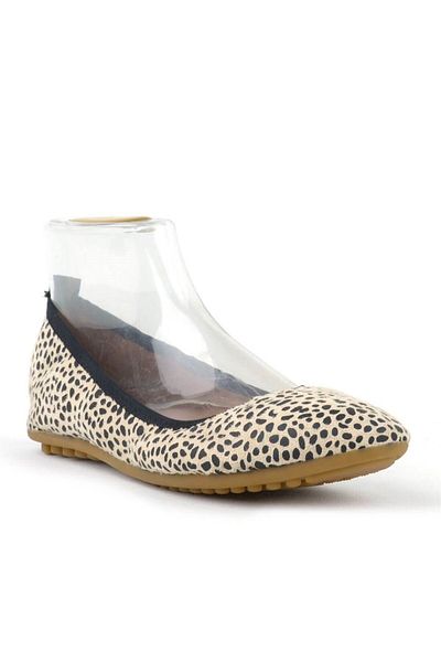 TREND Black Beige Foldable Women's Ballerinas