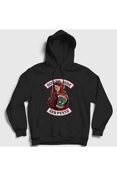 Presmono Riverdale Unisex Μαύρο φούτερ με κουκούλα - Cheryl Blossom 206271 ττ