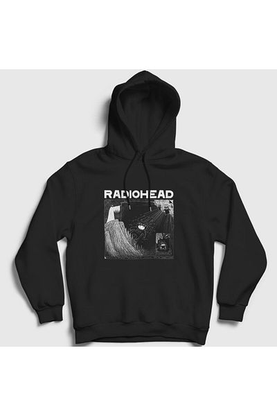 Presmono Унисекс черен суитшърт с качулка Radiohead Motion - 104153tt