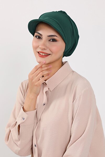 Aisha's Design Aerobin Hat with Visor, B-73A, Dark Green