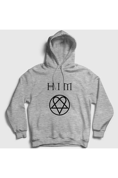 Presmono Φούτερ Unisex Grey Logo Him Hooded 80971tt