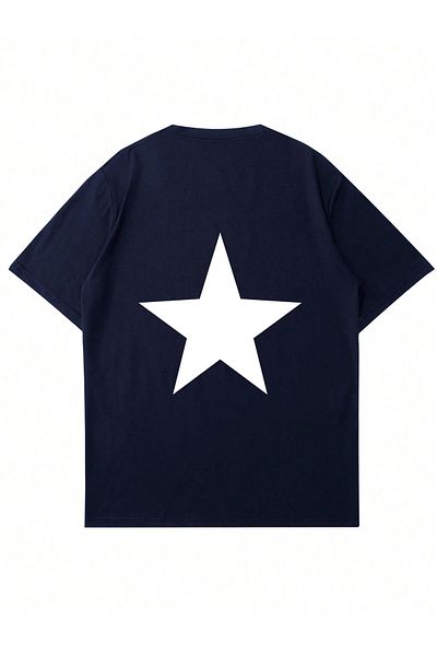 Mad&Calf Μπλουζάκι Unisex Double Star με στάμπα με λαιμόκοψη