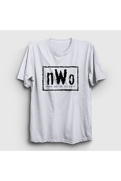 Presmono Unisex Λευκό μπλουζάκι πάλης New World Order - 424320 ττ