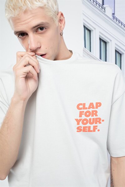 Trendiz Men's Clap Tshirt Stone Color