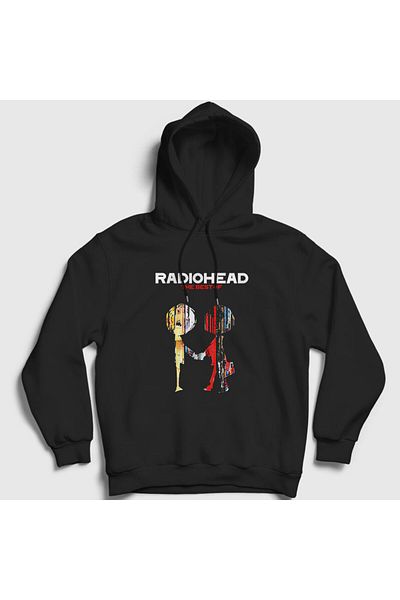 Presmono Μαύρο φούτερ με κουκούλα Radiohead Unisex - 104007 ττ
