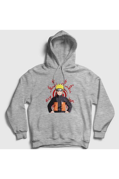 Presmono Φούτερ Fuinjutsu με γκρι κουκούλα Naruto Anime - 132093 ττ