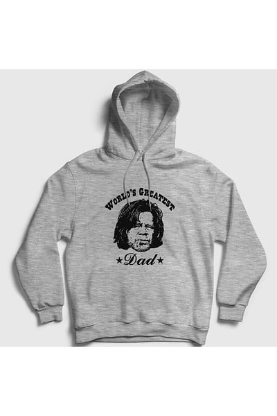 Presmono Unisex Grey - Φούτερ με κουκούλα Greatest Dad Shameless 209830 ττ