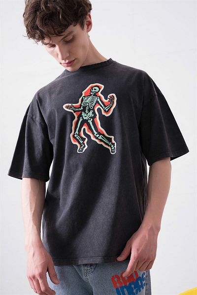 Trendiz Μπλουζάκι Anthracite Unisex Skeleton Washable