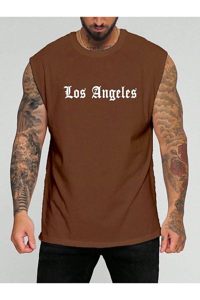 BENROMA 1 προϊόν είναι δώρο για αγορές 6 και άνω Los Angeles Printed Sleeveless T-Shirt