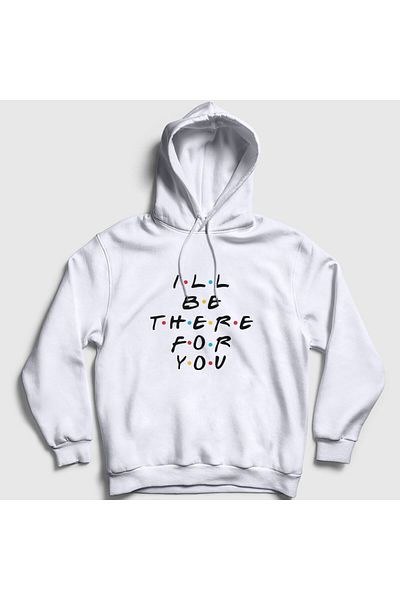 Presmono There Friends Unisex φούτερ με λευκή κουκούλα - 190903 ττ