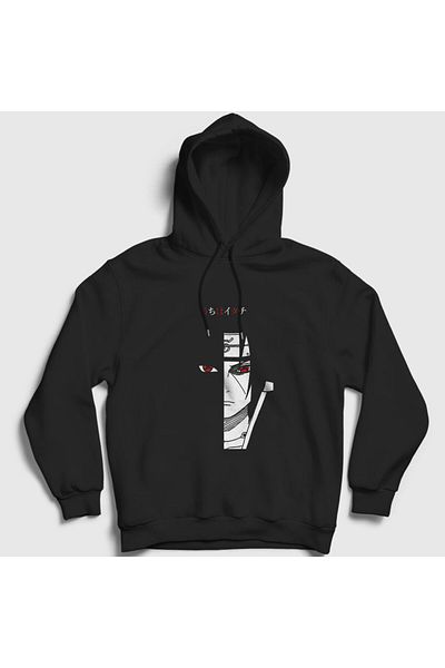 Presmono Унисекс суитшърт с качулка и черна тема с аниме „Наруто“ от Itachi V2 - 132312tt