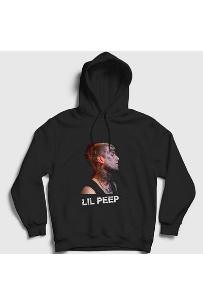 Presmono Hanorac negru unisex cu glugă Rip Lil Peep - 37764tt