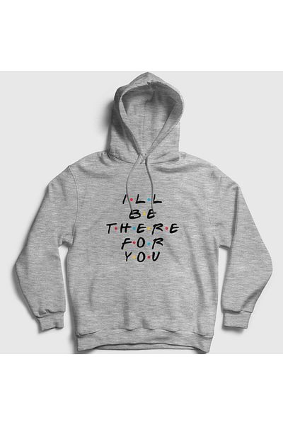 Presmono There Friends Unisex φούτερ με γκρι κουκούλα - 190903 ττ