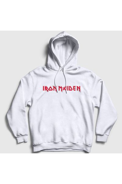 Presmono Φούτερ Iron Maiden Unisex με λευκή κουκούλα - 86681tt