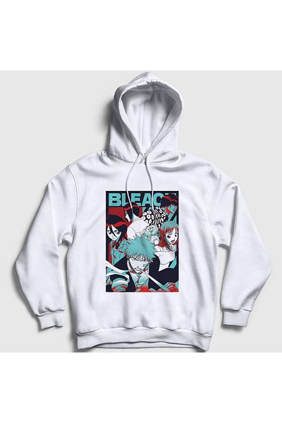 Presmono Φούτερ Unisex White Anime Bleach Hooded - 128220 ττ
