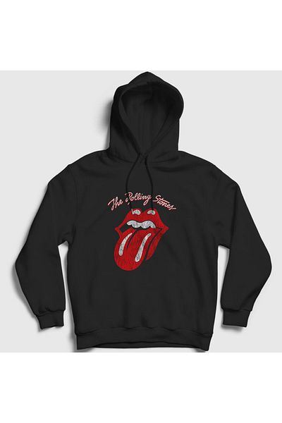 Presmono Унисекс черен суитшърт с качулка Rolling Stones - 119107tt