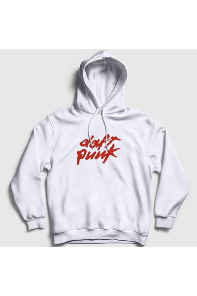 Presmono Φούτερ Daft Punk Unisex White Hooded Logo - 60050tt
