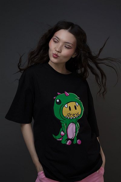 Trendiz Μαύρο μπλουζάκι Unisex Drew Monster
