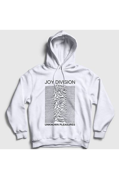 Presmono Unknown Pleasures Joy Division Unisex Φούτερ με λευκή κουκούλα - 87847tt