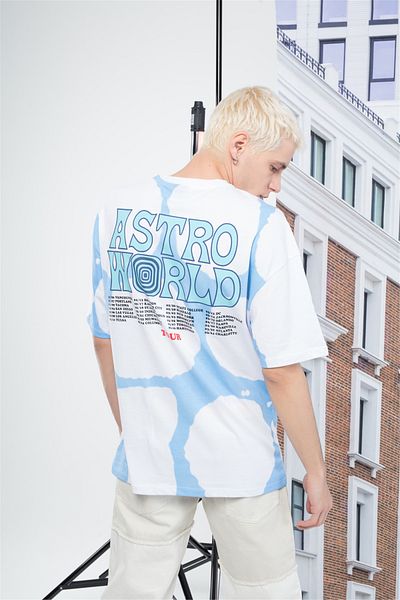Trendiz Men's Astroworld Tshirt White - Blue