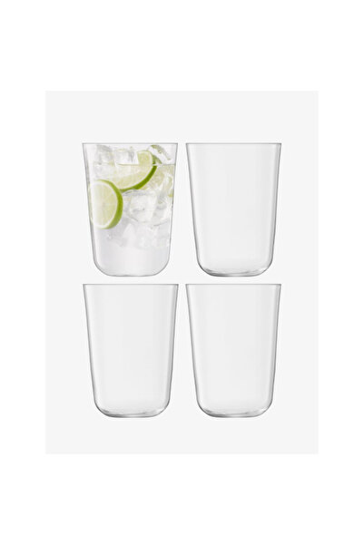 LSA 4-Piece Scratch Resistant Modern Design Fine Walls Solid Pattern Arc Tumbler 550ml