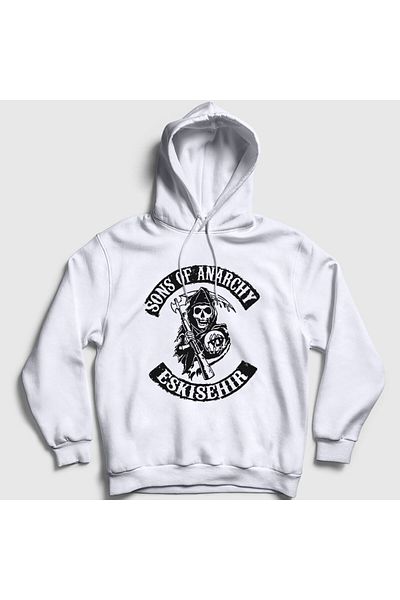 Presmono Unisex Λευκό - Φούτερ με κουκούλα Sons Of Anarchy 214822 ττ