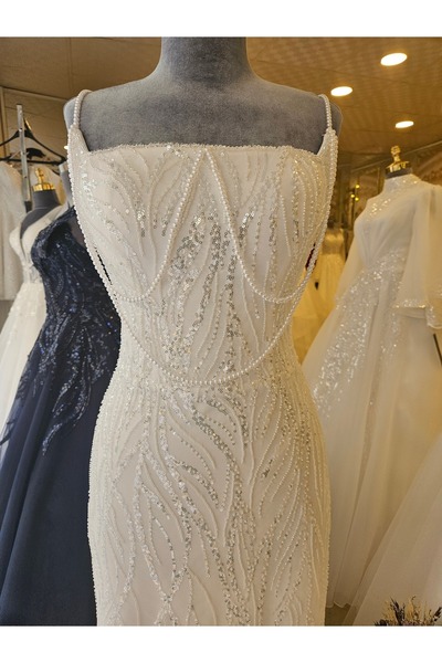 BY SD MY DREAM Kare yaka balik model gelinlik