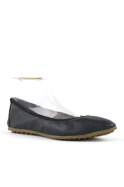 TREND Black Pointed Toe Foldable Women's Ballerinas