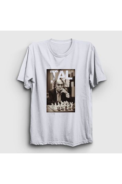Presmono Μπλουζάκι Mikhail Tal Unisex White Chess - 421653 ττ