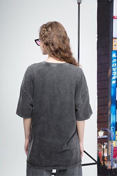 Trendiz Anthracite Basic Women's Washable T-Shirt