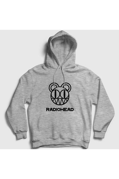 Presmono Φούτερ με κουκούλα με λογότυπο Radiohead Unisex Grey Bear - 103870 ττ
