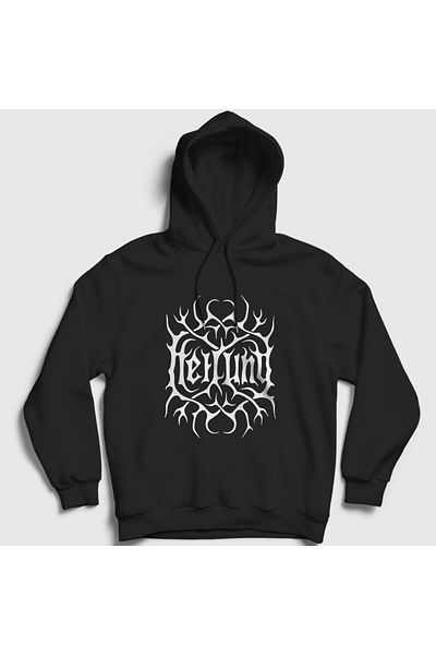 Presmono Унисекс суитшърт Heilung с качулка и лого V2, черен - 148880tt